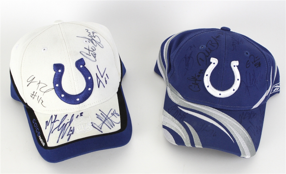 2000s Indianapolis Colts Multi Signed Caps - Lot of 2 (JSA)