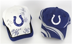 2000s Indianapolis Colts Multi Signed Caps - Lot of 2 (JSA)