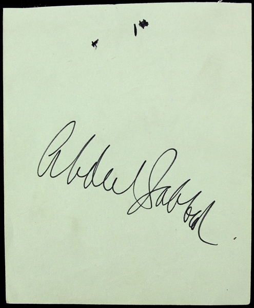 1980s Kareem Abdul Jabbar Jack Sikma Dual Signed 4.5"x 5.25" Cut (JSA)