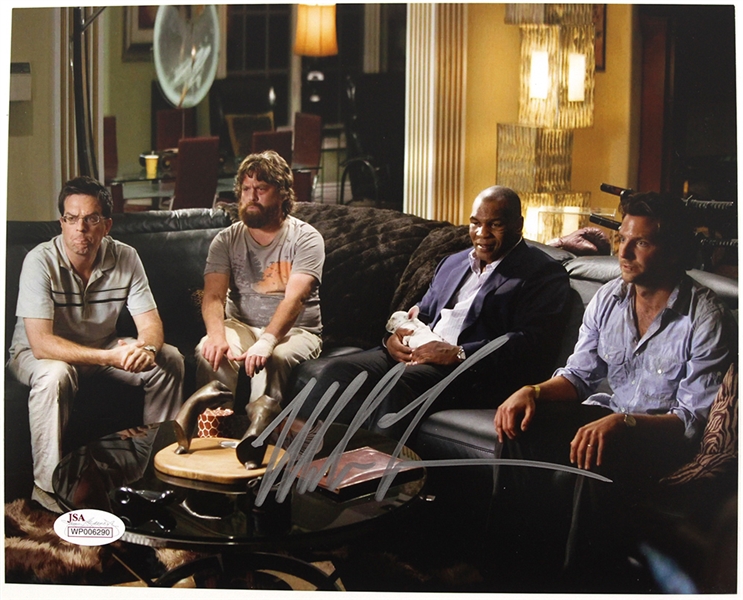 2010s Mike Tyson World Heavyweight Champion Signed 8" x 10" The Hangover Photo *JSA*
