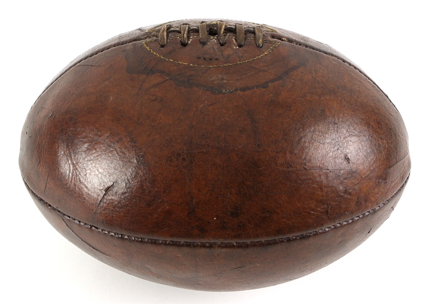 1910s-20s Game Used Melon Shaped Football (MEARS LOA)