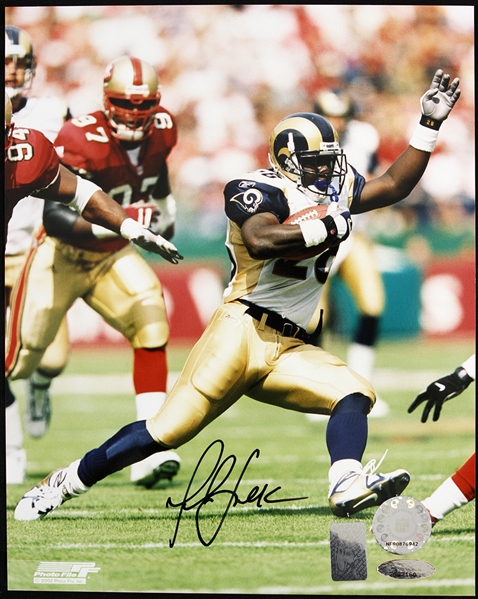 2002 Marshall Faulk St. Louis Rams Signed 8" x 10" Photo (JSA)