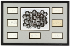 1959 Chicago White Sox American League Champions Multi Signed 16" x 25" Framed Display w/ 17 Signatures Including Al Lopez, Early Wynn, Ted Kluszewski & More (JSA)