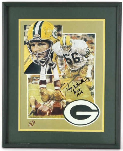 1993 Ray Nitschke Green Bay Packers Signed 18" x 22" Framed Lithograph (JSA)