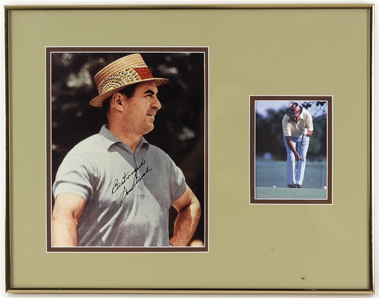 1990 Sam Snead Seven Time Major Champion Golfer Signed 14" x 18" Display (JSA)