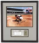 1990 Ozzie Guillen Chicago White Sox Signed 14" x 16" Framed "Last Game At Comiskey Park" Display w/ Game Ticket (JSA)