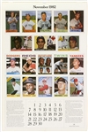 1982 Mickey Mantle Roger Maris New York Yankees Signed 14.5" x 22" Calendar Page (JSA)