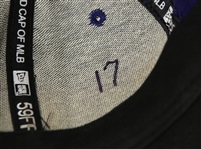 2008 Mike Fontenot Chicago Cubs Game Worn Road Cap (MEARS LOA)