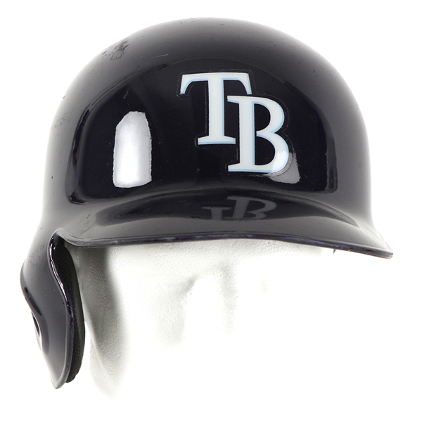2013 James Loney Tampa Bay Rays Postseason Game Worn Batting Helmet (MEARS LOA/MLB Hologram)