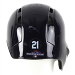 2013 James Loney Tampa Bay Rays Postseason Game Worn Batting Helmet (MEARS LOA/MLB Hologram)