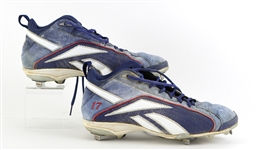 2008 Mike Fontenot Chicago Cubs Game Worn Reebok Cleats (MEARS LOA)