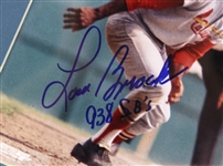 1970's-90's Baseball Memorabilia Collection - Lot of 3 w/ Ralph Kiner Signed Mini Bat, Lou Brock 15 x 18 Framed Photo & Cal Ripken Wheaties Box (JSA)