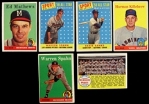 1958 Topps Baseball Trading Cards - Lot of 38 Cards