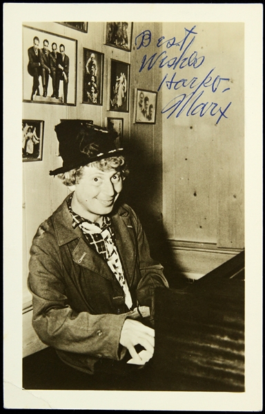 1930s-40s Harpo Marx Signed & Inscribed 3.5" x 5.5" Photo (JSA)