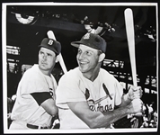 1959 Ted Williams Stan Musial Red Sox/Cardinals 7" x 9" Original Photo