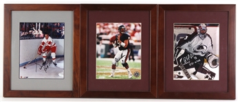 1980's-2000's Baseball Football Basketball Hockey Signed Photo Collection - Lot of 14 w/ 10 Framed Including Gordie Howe, Barry Sanders, Larry Bird & More (JSA)