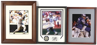 1980's-2000's Baseball Football Basketball Hockey Signed Photo Collection - Lot of 14 w/ 10 Framed Including Gordie Howe, Barry Sanders, Larry Bird & More (JSA)