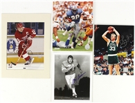 1980's-2000's Baseball Football Basketball Hockey Signed Photo Collection - Lot of 14 w/ 10 Framed Including Gordie Howe, Barry Sanders, Larry Bird & More (JSA)