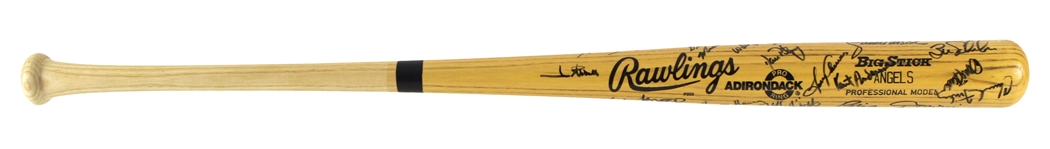 1989 California Angels Team Signed Rawlings Adirondack Professional Model Bat w/ 31 Signatures Including Bert Blyleven, Lance Parrish, Jim Abbott & More (MEARS LOA/JSA)