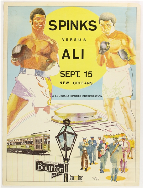 1978 (September 15) Muhammad Ali Leon Spinks 17" x 23" Heavyweight Title Bout On Site Fight Poster