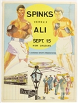 1978 (September 15) Muhammad Ali Leon Spinks 17" x 23" Heavyweight Title Bout On Site Fight Poster