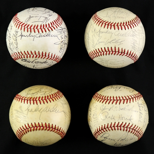 1978-85 Detroit Tigers Team Signed OAL Baseballs - Lot of 4 w/ 1978, 1982, 1983 & 1985 (JSA)