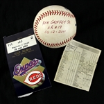 2001 (August 12th) Ken Griffey Jr. Cincinnati Reds Game Used Homerun #456 Baseball (MEARS LOA, Ticket Stub)