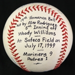 1999 (July 7th) Alex Rodriguez Seattle Mariners Game Used Homerun #125 Baseball (MEARS LOA/JSA)