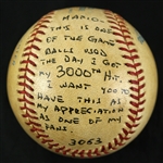 1985 (August 4th) Rod Carew California Angels Game Used #3,000 Hit Game Baseball (MEARS LOA/JSA)