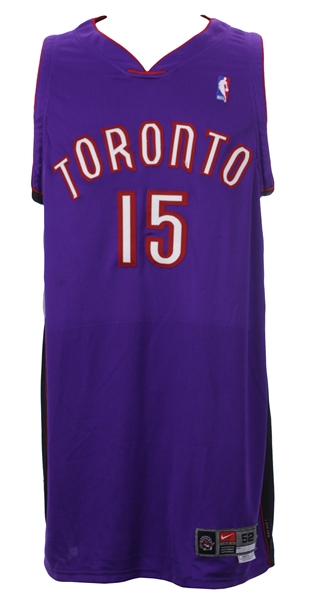 2000-01 Vince Carter Toronto Raptors Game Worn Road Jersey (MEARS LOA/Raptros LOA)