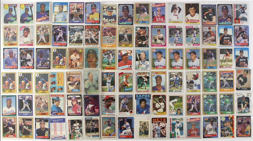 1950s-80s Baseball Trading Cards - Lot of 96 w/ 1954 Mickey Mantle Bowman, Rookie Cards & More