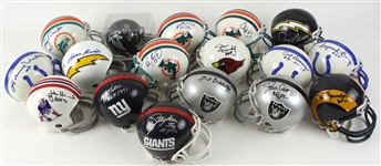 1980's-2000's NFL Hall of Fame & Stars Massive Signed Mini Helmet Collection - Lot of 98 w/ Jim Brown, Johnnuy Unitas, Reggie White & More (JSA)