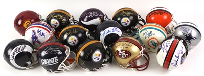 1980's-2000's NFL Hall of Fame & Stars Massive Signed Mini Helmet Collection - Lot of 98 w/ Jim Brown, Johnnuy Unitas, Reggie White & More (JSA)