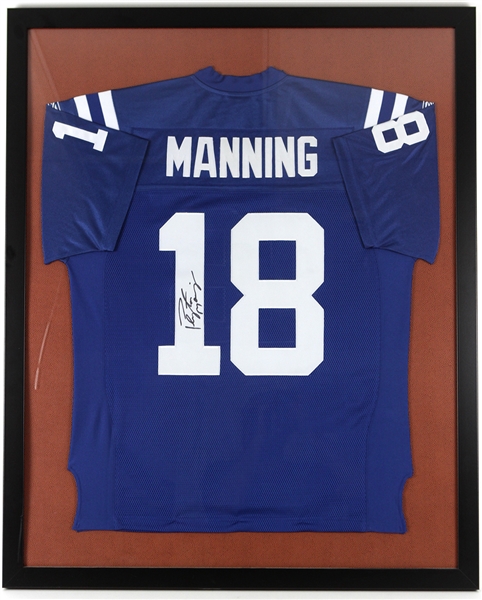 2012 Peyton Manning Indianapolis Colts Signed 35" x 43" Framed Jersey (JSA)