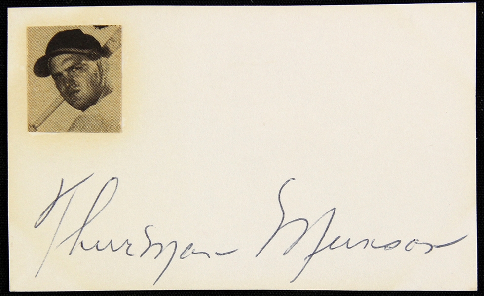 1970s Thurman Munson New York Yankees Signed 2" x 3.5" Cut (JSA Full Letter)