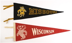 1940's-70's Baseball Football Basketball College Pennant Collection - Lot of 22 w/ Brooklyn Dodgers NL Champions, Soldier Field, NY Yankees/Giants & More 