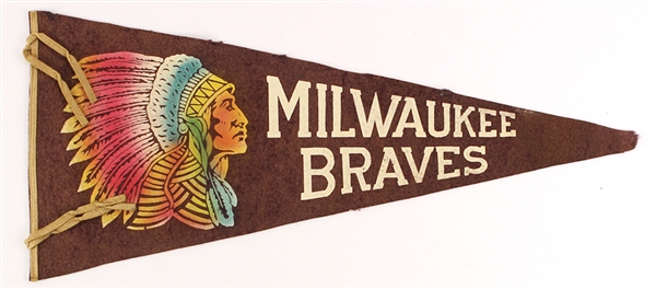 1950s-60s Milwaukee Braves Pennant Collection - Lot of 10