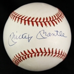 1990-92 Mickey Mantle New York Yankees Signed OAL Brown Baseball *JSA*