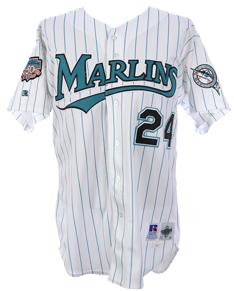 Lot - 1997 Bobby Bonilla Game Worn Florida Marlins Jersey. With