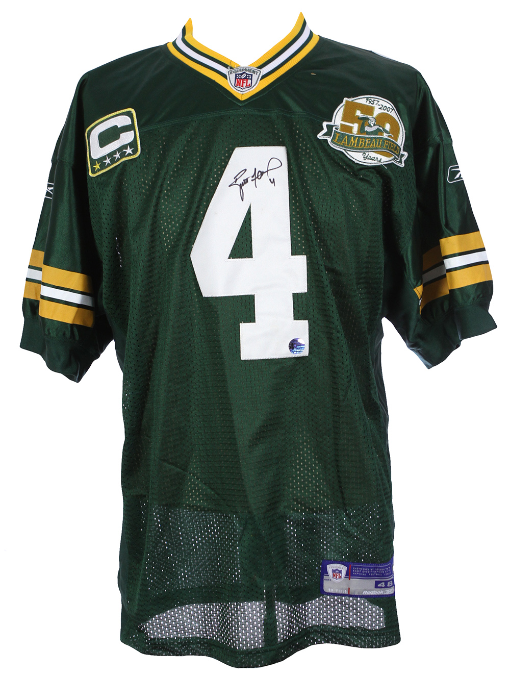 Captains patches are sewn to Packers jerseys