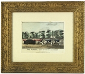 1840s William Henry Harrison 9th President of United States 23" x 27" Framed Funeral Car Lithograph