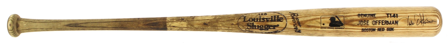 1999-2001 Jose Offerman Boston Red Sox Signed Louisville Slugger Professional Model Game Used Bat (MEARS LOA)