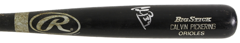 2000 Calvin Pickering Minor Leagues Signed Rawlings Adirondack Professional Model Game Used Bat (MEARS LOA/JSA)