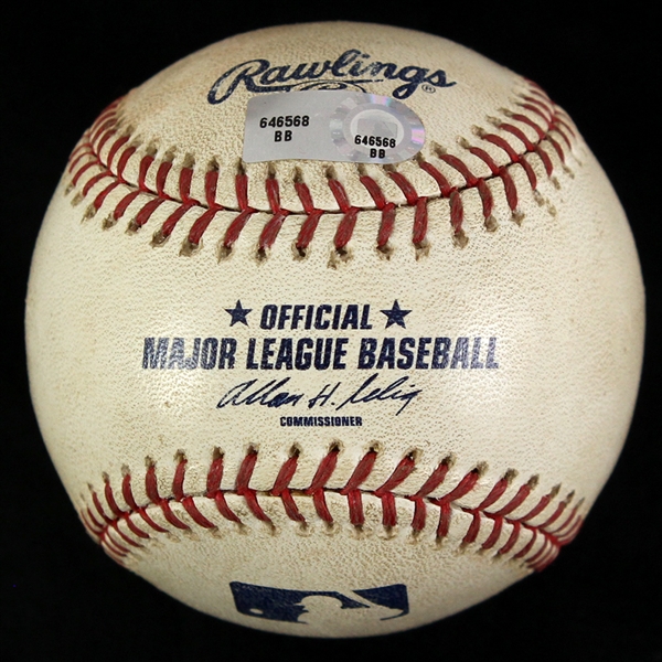 2007 (October 5) Cleveland Indians New York Yankees OML Selig Jacobs Field ALDS Game 5 Used Baseball (MEARS LOA/MLB Hologram) "The Bug Game"