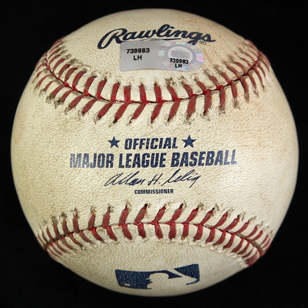 2010 (June 11) Cleveland Indians Washington Nationals OML Selig Progressive Field Game Used Baseball (MEARS LOA/MLB Hologram) Carlos Santanas MLB Debut