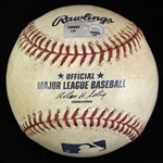 2010 (June 11) Cleveland Indians Washington Nationals OML Selig Progressive Field Game Used Baseball (MEARS LOA/MLB Hologram) Carlos Santanas MLB Debut