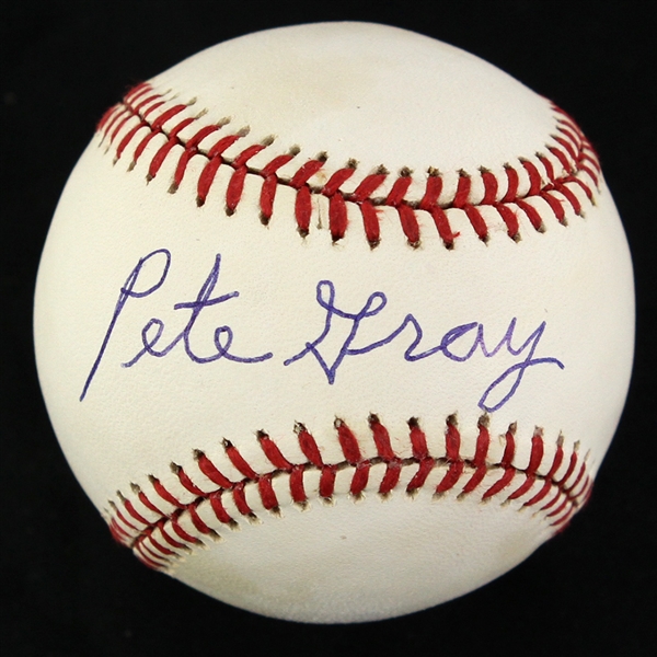 1985-1989 Pete Gray St. Louis Browns OAL Single Signed Baseball (JSA)