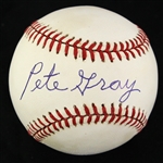 1985-1989 Pete Gray St. Louis Browns OAL Single Signed Baseball (JSA)