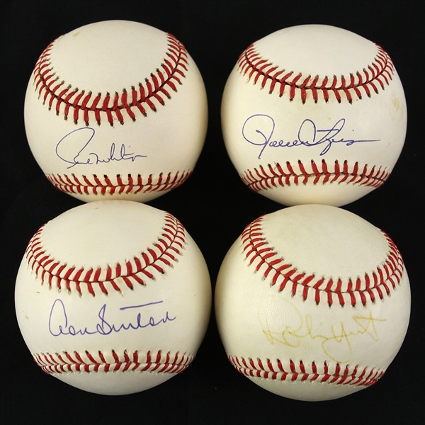 1985-92 Robin Yount Paul Molitor Rollie Fingers Don Sutton Milwaukee Brewers Signed Baseballs - Lot of 4 (JSA)