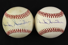 1985-92 Duke Snider Brooklyn Dodgers Signed ONL White/OAL Brown Baseballs - Lot of 2 (JSA)
